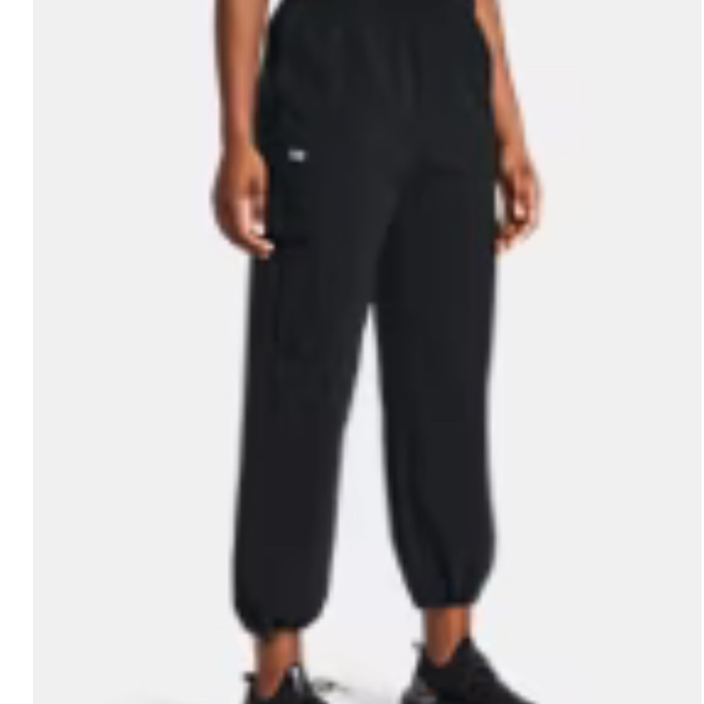 Under Armour Rival Woven Cargo Pants Black Medium NWT